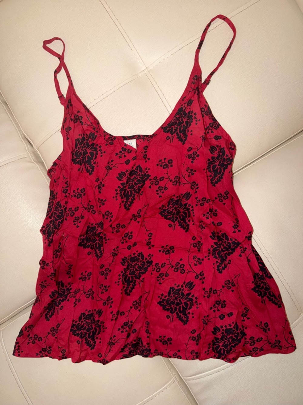 Sundance Red Floral Spaghetti Strap Cami